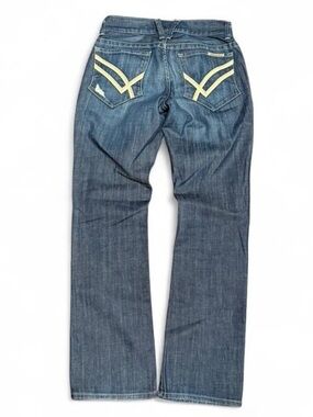 Y2K William Rast Embroidered Faded Low Rise Flared Bootcut Jeans